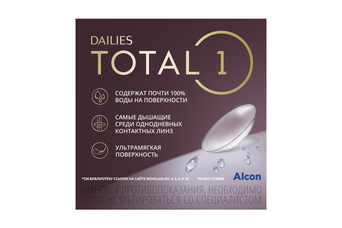 Контактные линзы - Alcon Dailies Total 1 (90 линз) - 3